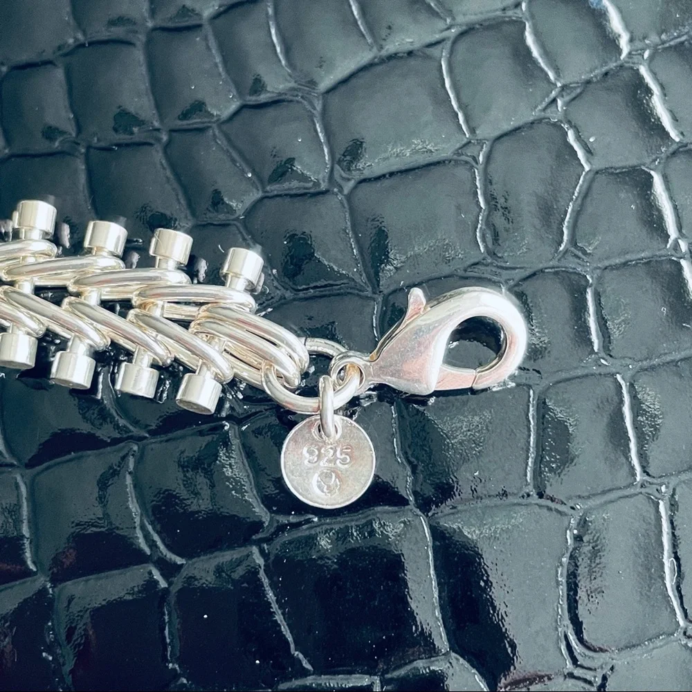 Sterling Silver Men's Chain Bracelet - Polished Silver